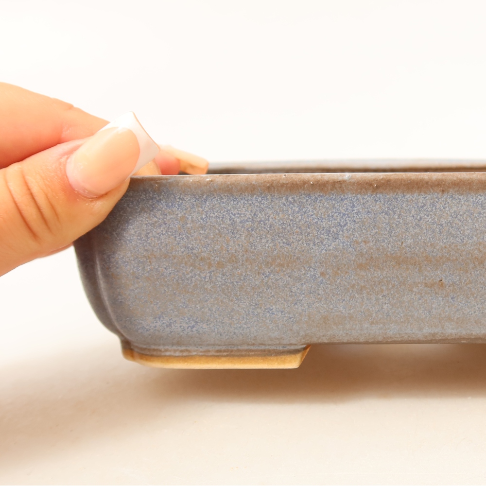 Ceramic bonsai bowl 17,5 x 14 x 5 cm, colour blue