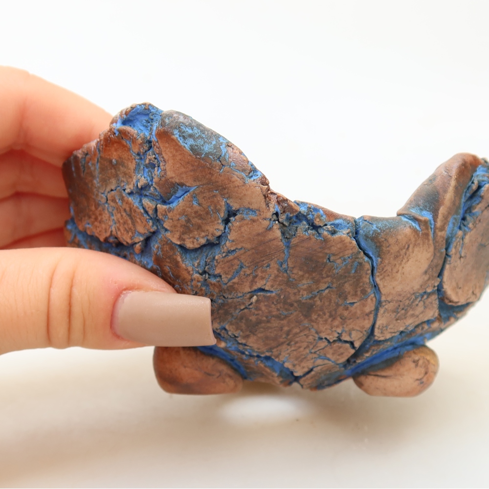 Ceramic Shell, 11 x 10.5 x 5.5 cm, blue