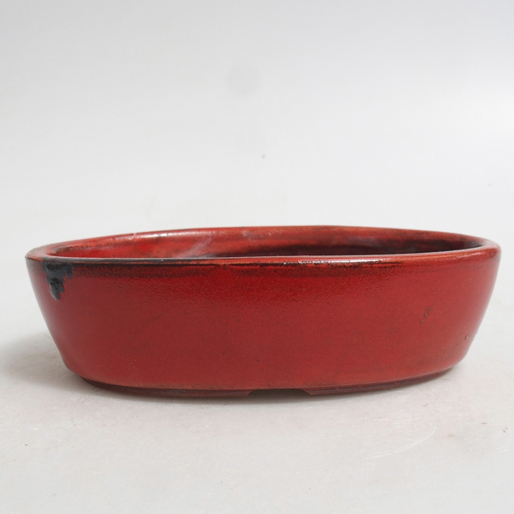 Ceramic bonsai bowl 15 x 9,5 x 4 cm, color red