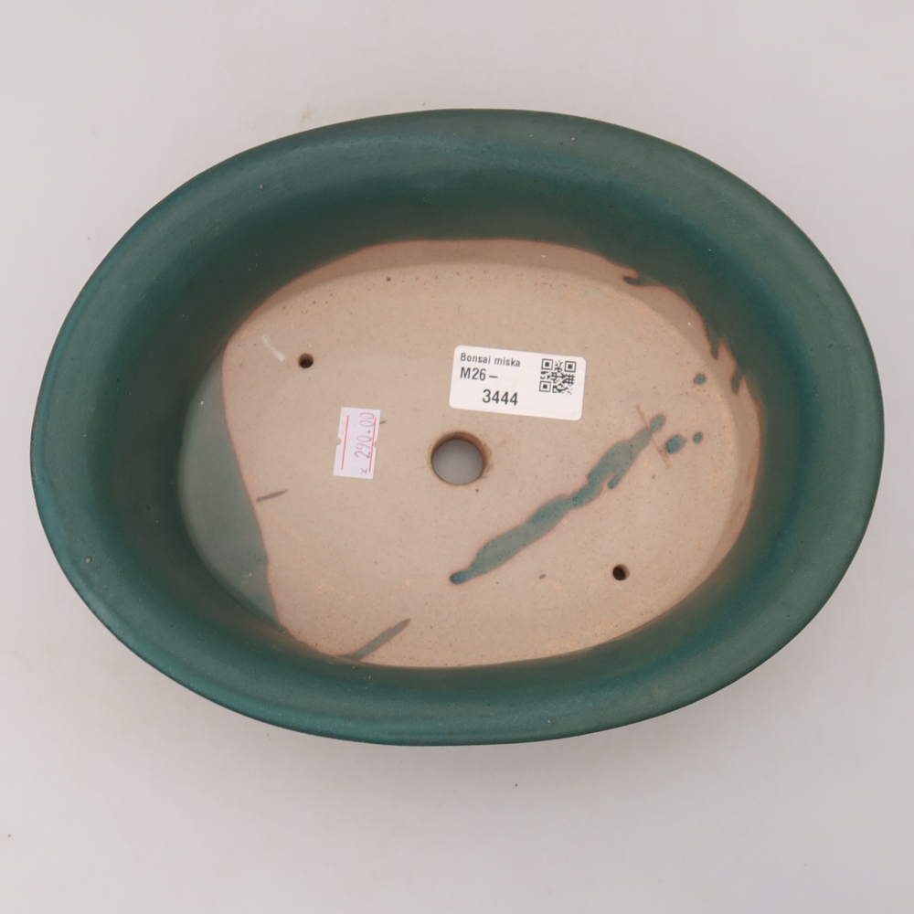 Ceramic bonsai pot, 22.5 x 17.5 x 6.5 cm, blue