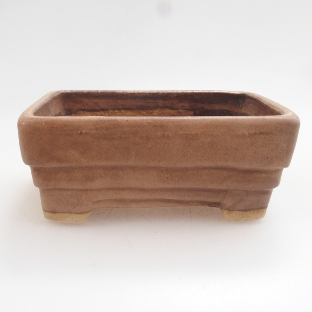 Ceramic bonsai bowl 9 x 7,5 x 3,5 cm, color brown