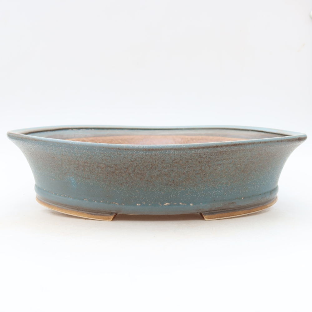 Ceramic bonsai bowl 26,5 x 24 x 5,5 cm, colour blue
