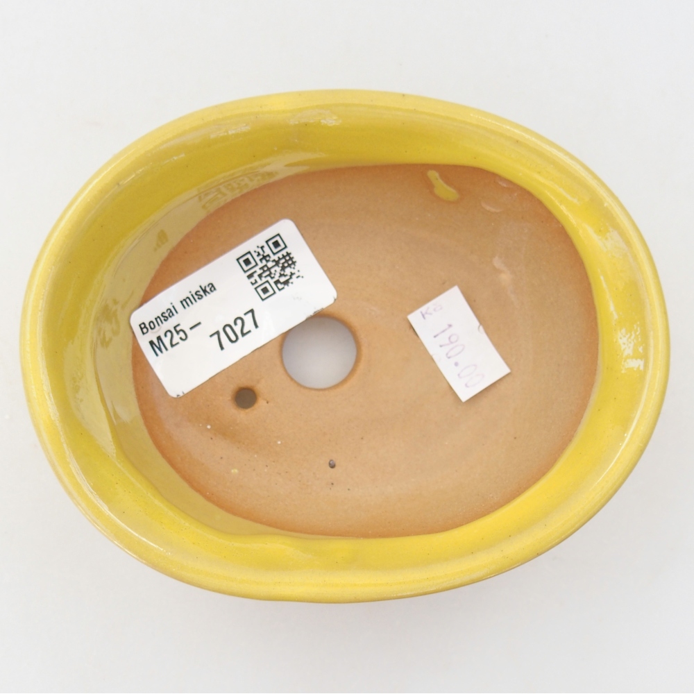 Ceramic bonsai bowl 11 x 9 x 4 cm, yellow