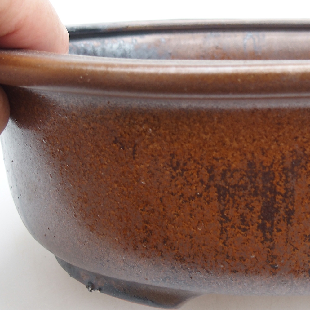 Ceramic bonsai bowl 23 x 19 x 7 cm, brown