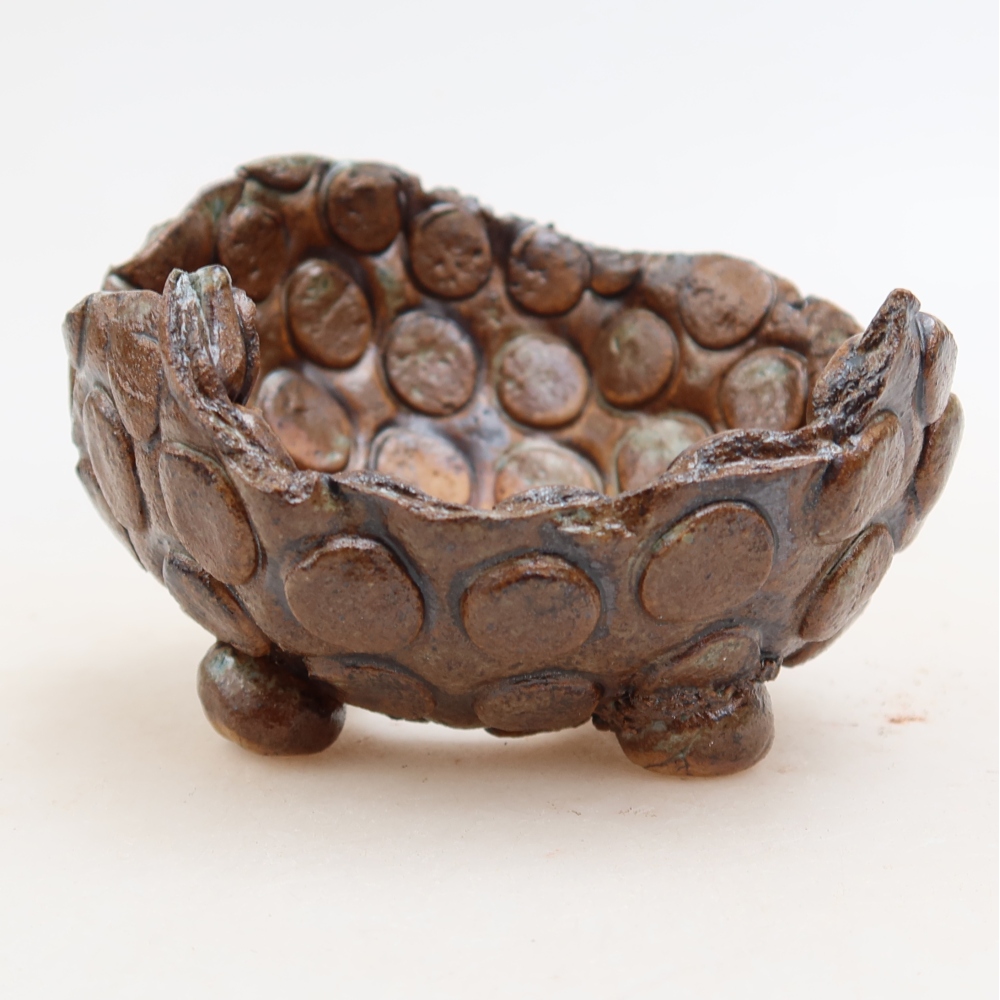 Ceramic Shell  8.5 x 8.5 x 6 cm, brownish-green