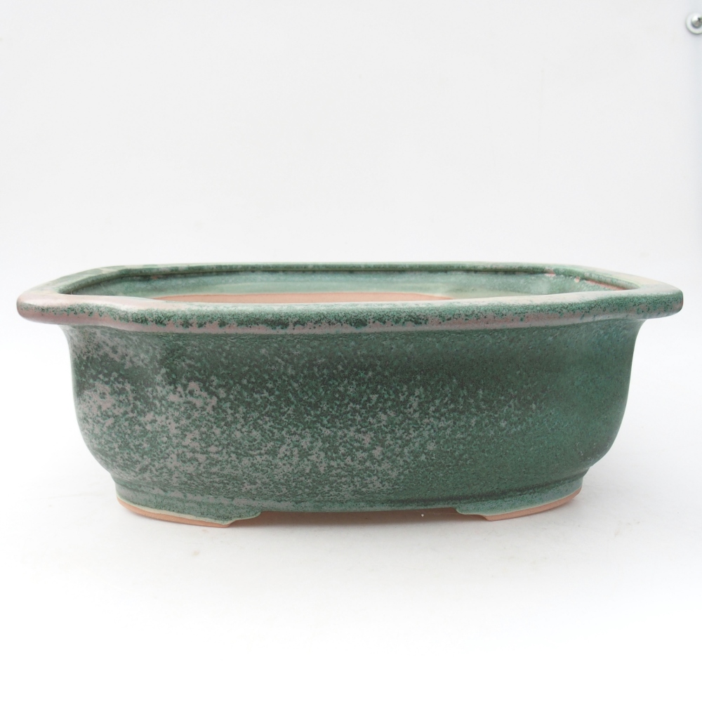 Ceramic bonsai bowl 30 x 25 x 10 cm, green