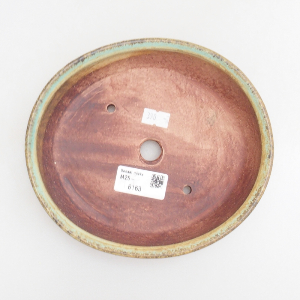Ceramic bonsai bowl 18 x 16 x 4 cm, color green