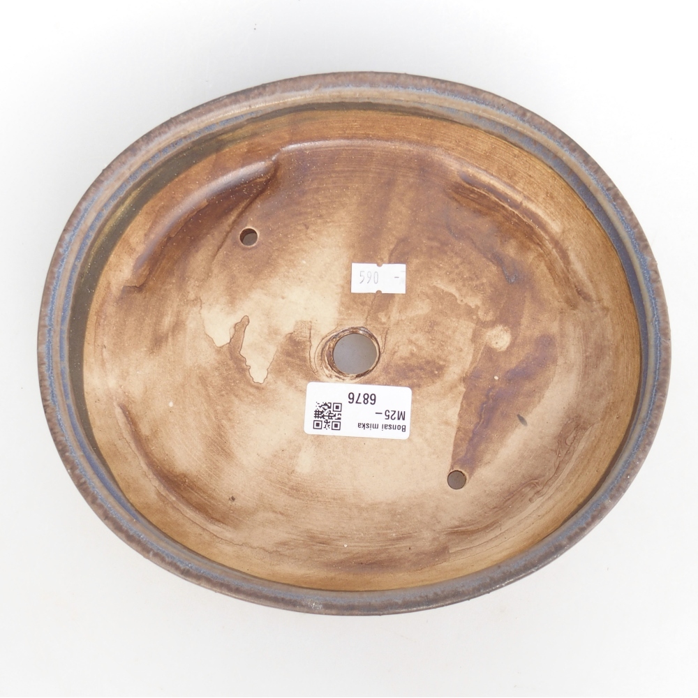 Ceramic bonsai bowl 22,5 x 20 x 4,5 cm, colour blue