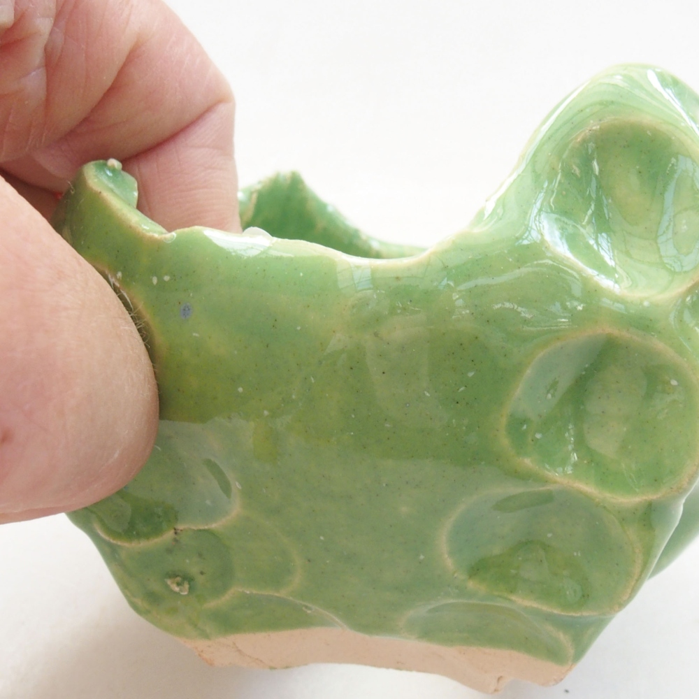Ceramic shell 7 x 7 x 6 cm, color green