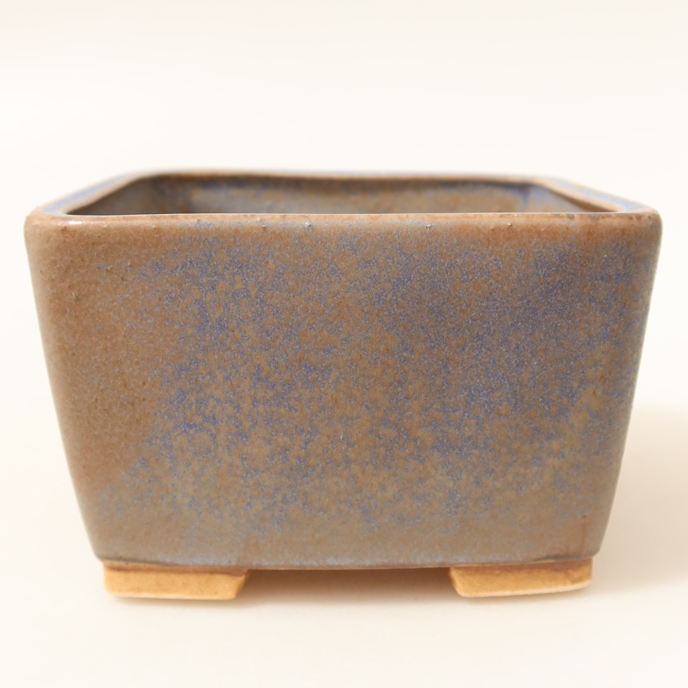 Ceramic bonsai pot, 10.5 x 10.5 x 7 cm, blue