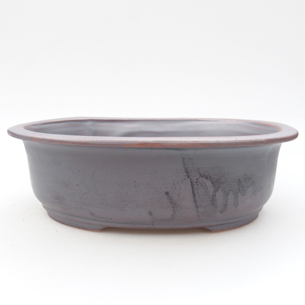 Ceramic bonsai bowl 23 x 19,5 x 7 cm, color metallic