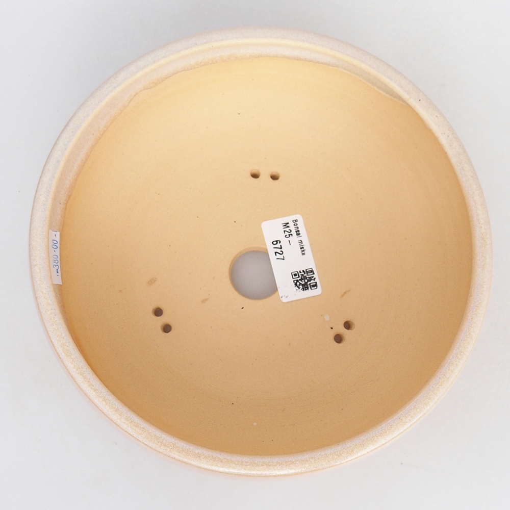 Ceramic bonsai bowl 18,5 x 18,5 x 7,5 cm, colour beige