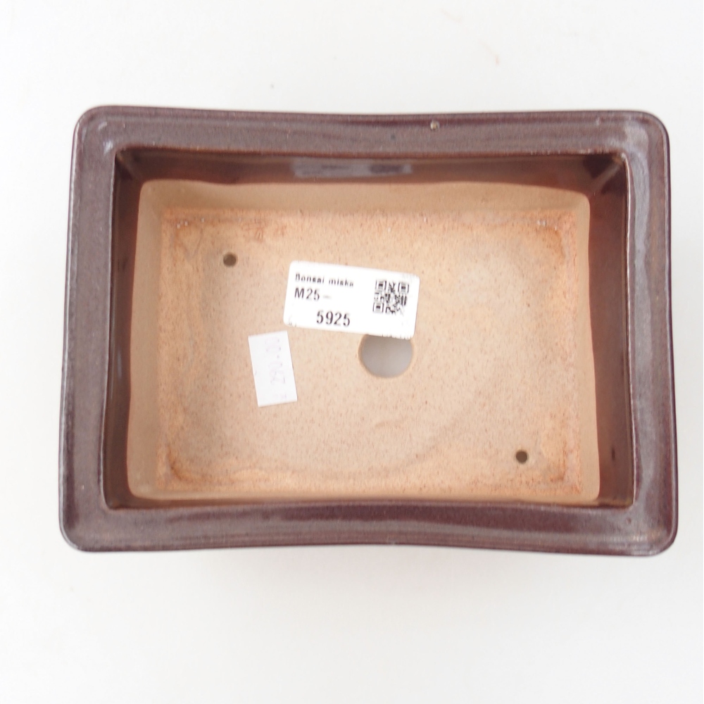 Ceramic bonsai bowl 16 x 12 x 4,5 cm, color brown