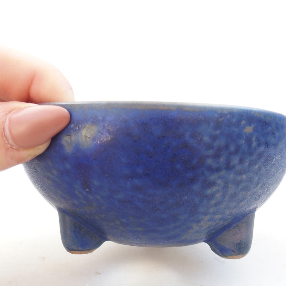 Ceramic bonsai bowl 9,5 x 9,5 x 5 cm, colour blue