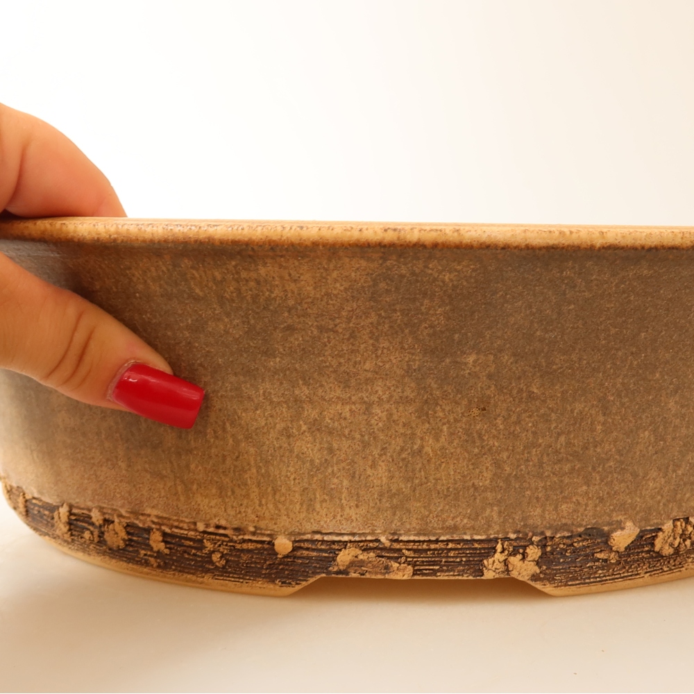 Ceramic bonsai pot, 33 x 33 x 9 cm, brown - IN-STORE PICKUP ONLY or pallet shipping
