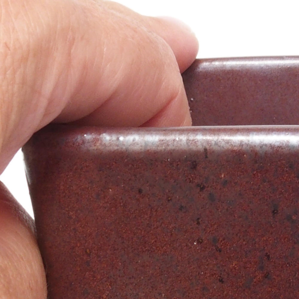 Ceramic bonsai bowl 8,5 x 8,5 x 11 cm, color brown
