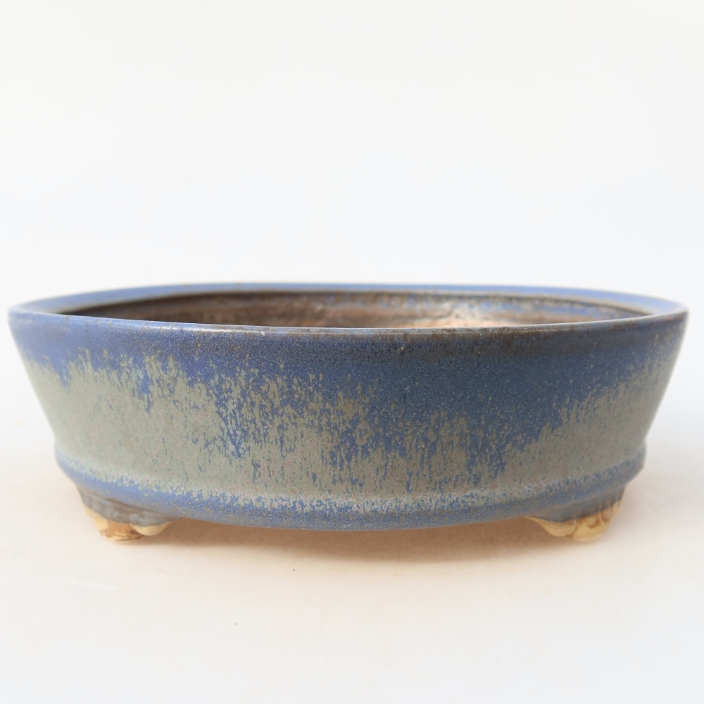 Ceramic bonsai bowl 18 x 18 x 5 cm, colour blue