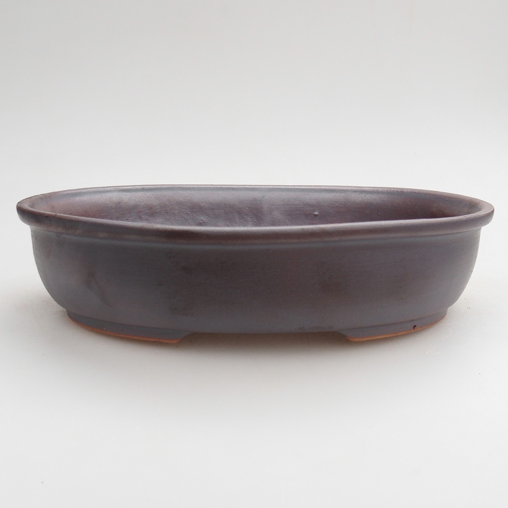 Ceramic bonsai bowl 21,5 x 17 x 5 cm, metal colour