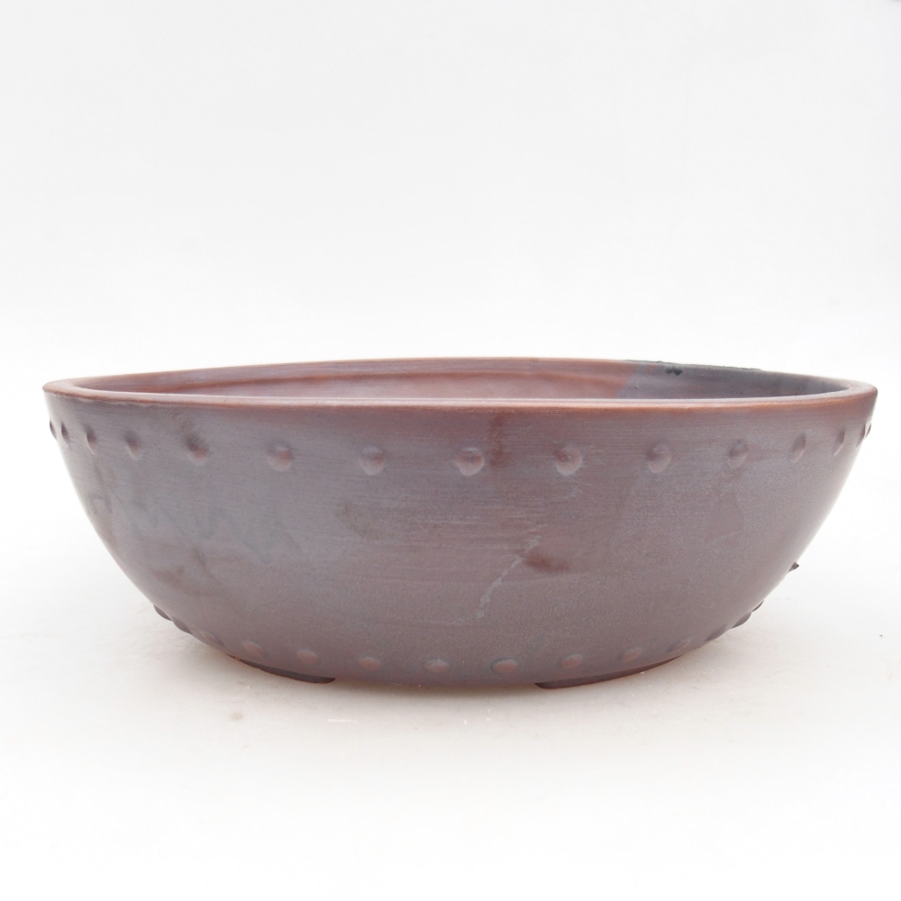 Ceramic bonsai bowl 24,5 x 24,5 x 7,5 cm, metal colour