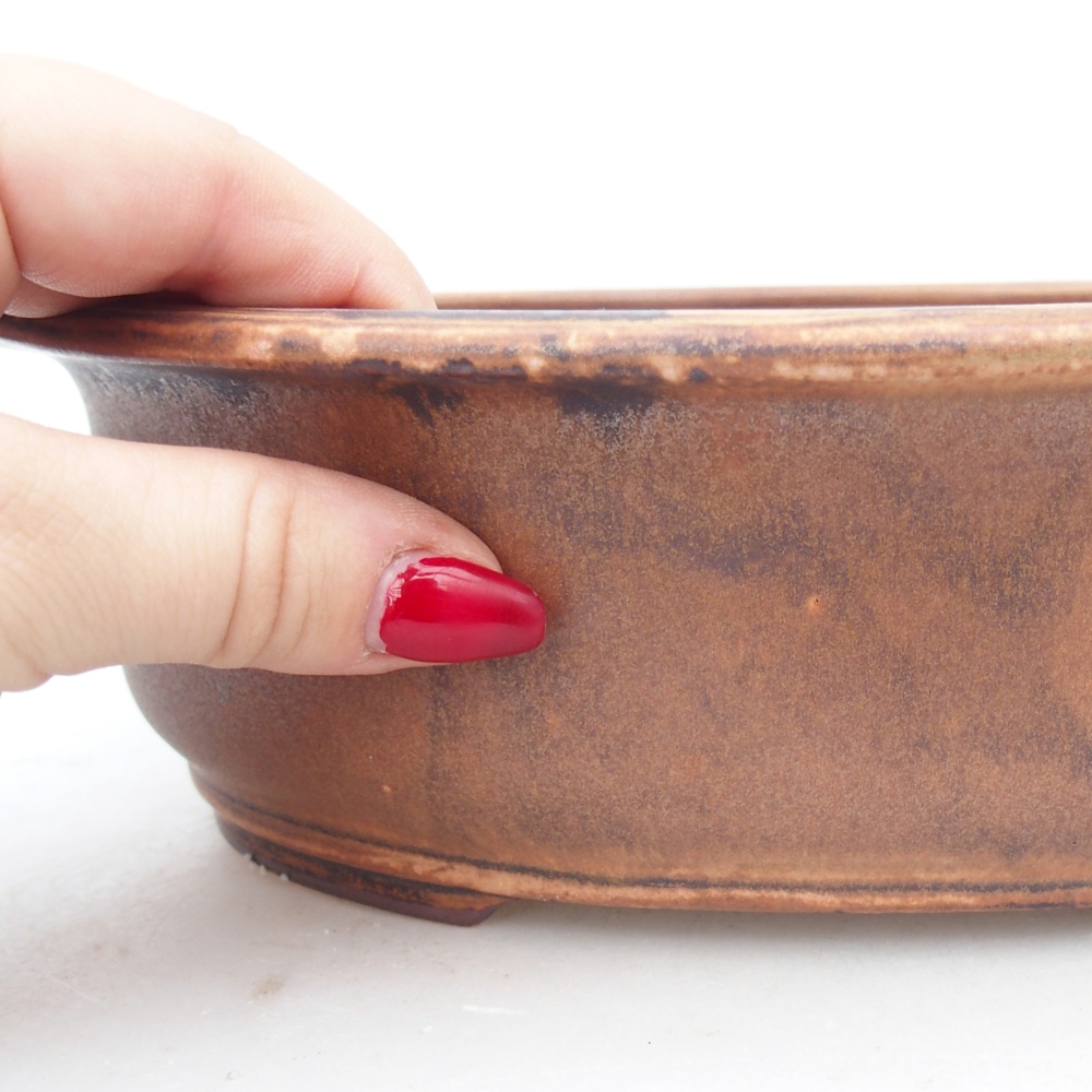 Ceramic bonsai bowl 23 x 19 x 7 cm, pink