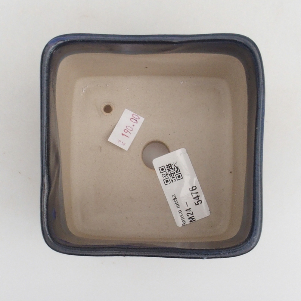 Ceramic bonsai bowl 10 x 10 x 8 cm, color blue