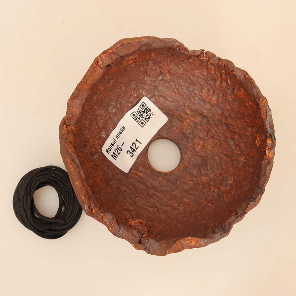 Ceramic Kokedama Pot, 10 x 10 x 6.5 cm, Brown