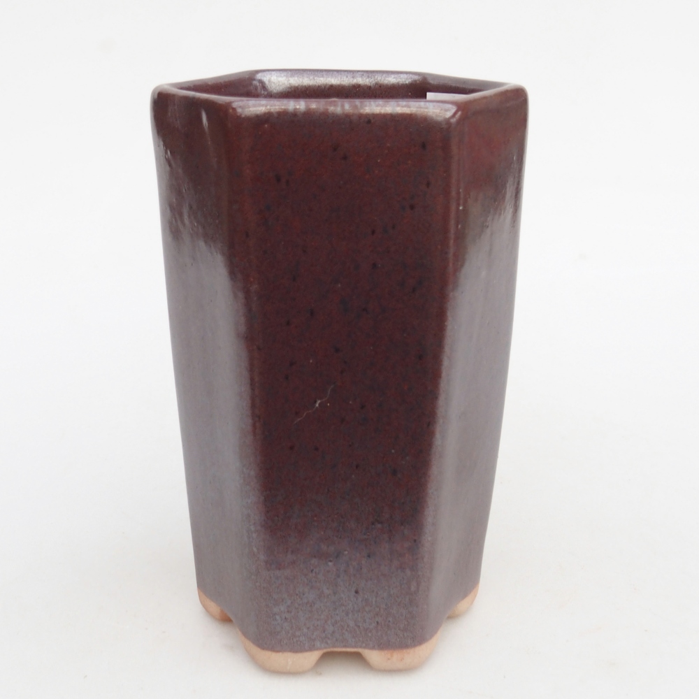 Ceramic bonsai bowl 10 x 8,5 x 14,5 cm, burgundy