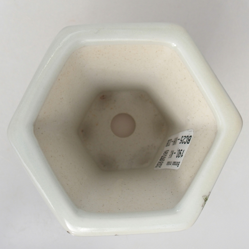 Ceramic bonsai bowl 10 x 9 x 9 cm, colour white