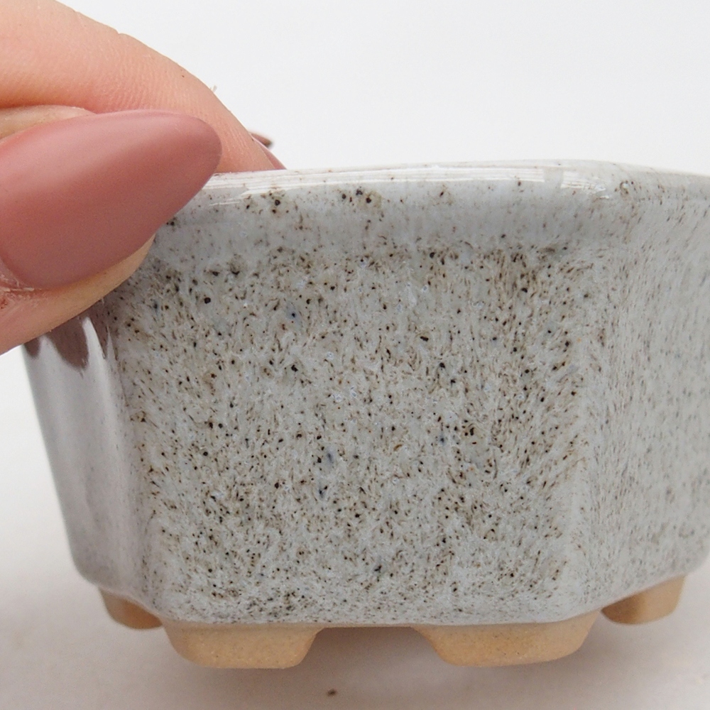 Ceramic bonsai bowl 7,5 x 7 x 4 cm, grey