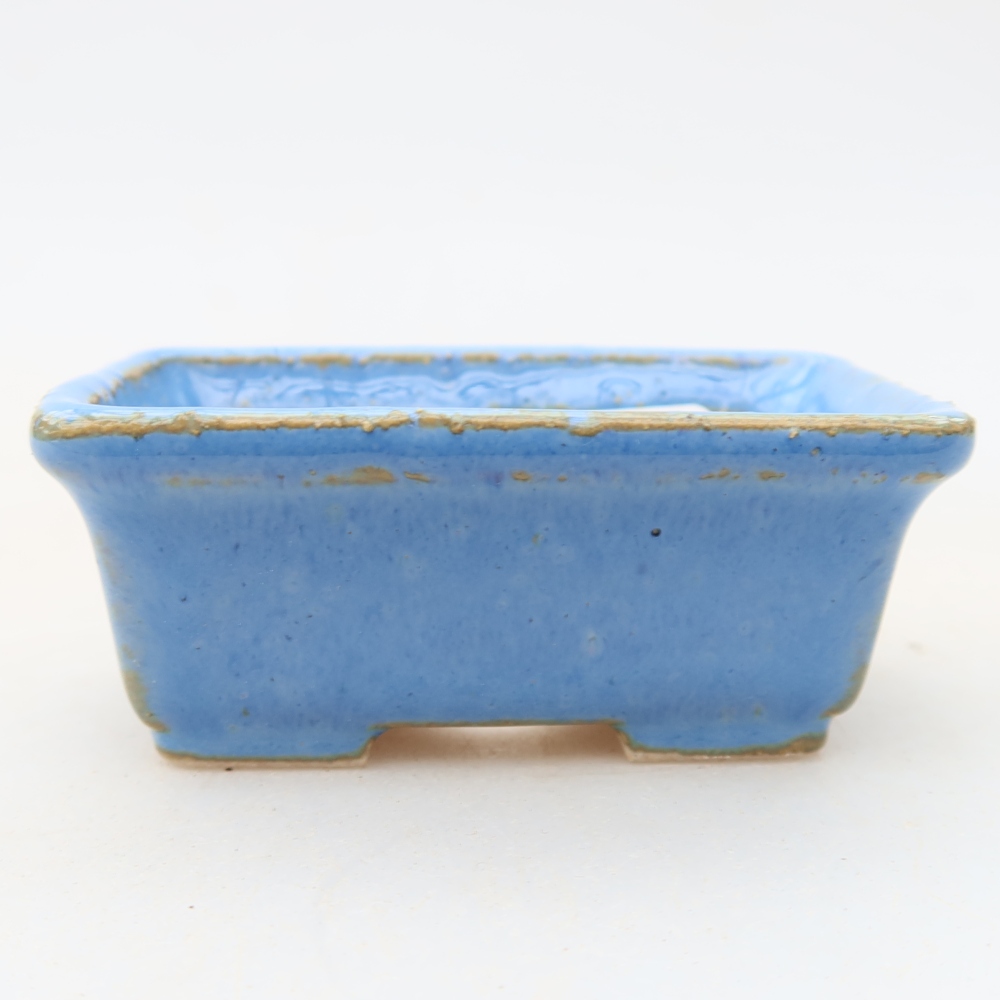 Ceramic bonsai pot, 6.5 x 4 x 2.5 cm, blue