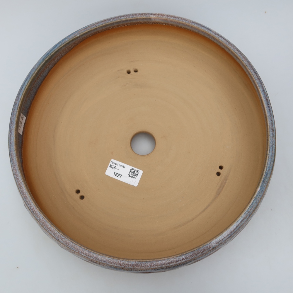 Ceramic bonsai pot, 27.5 x 27.5 x 7 cm, blue
