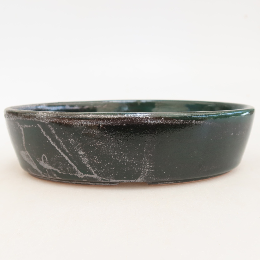 Ceramic bonsai bowl 16,5 x 11,5 x 4,5 cm, green