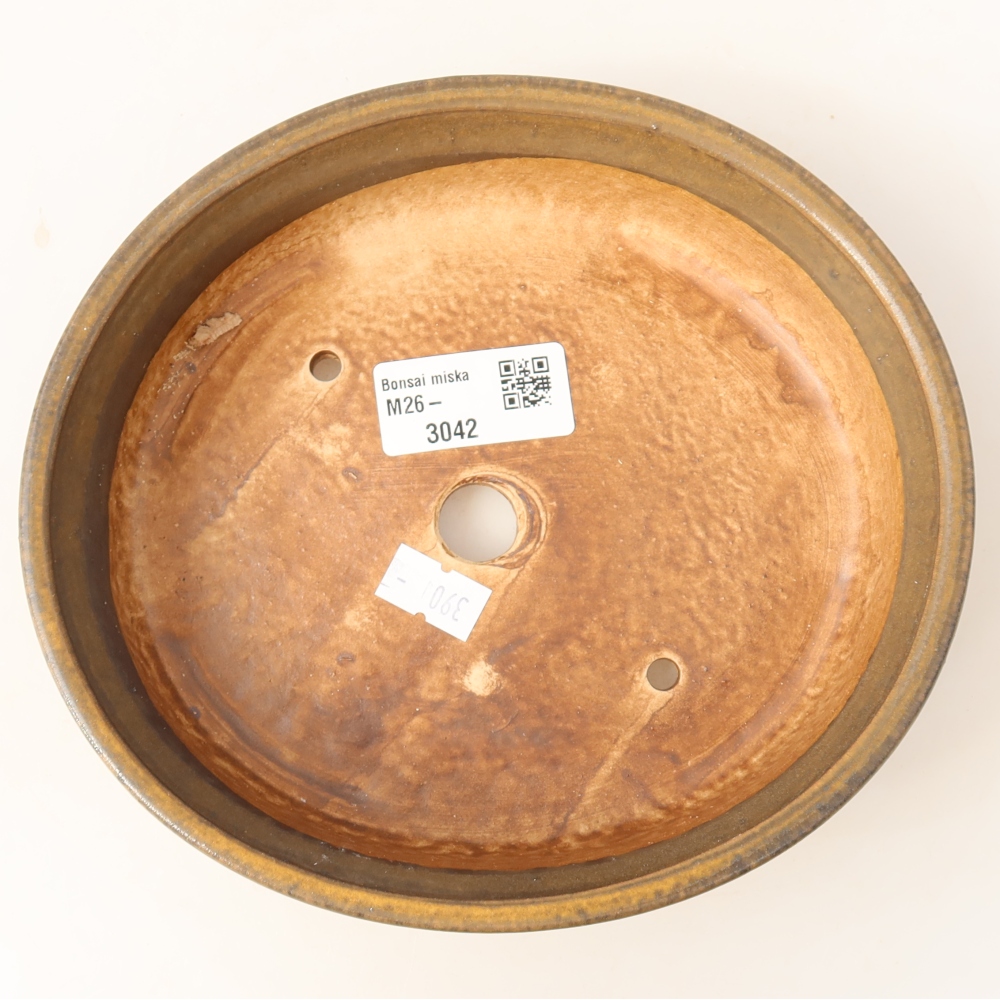 Ceramic bonsai bowl 17,5 x 16 x 4,5 cm, brown