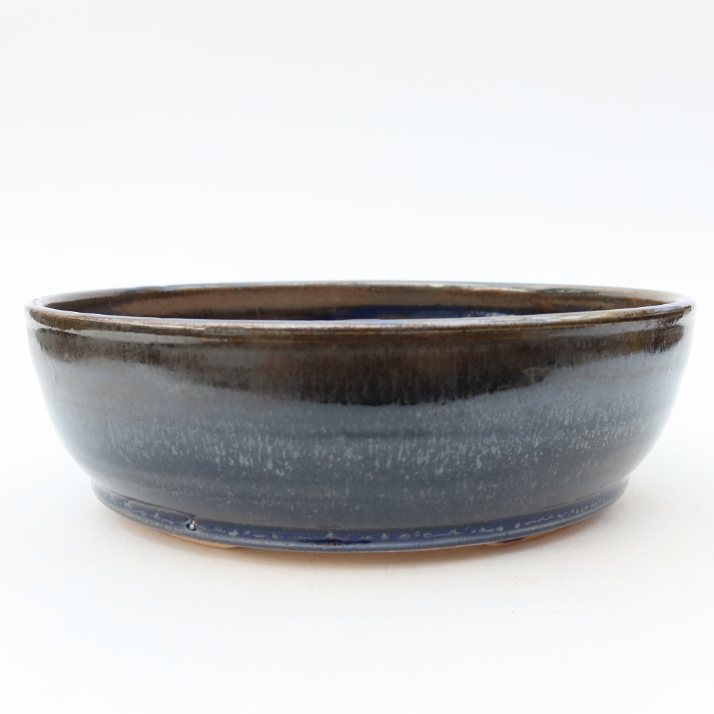 Ceramic bonsai pot, 21 x 21 x 6 cm, blue