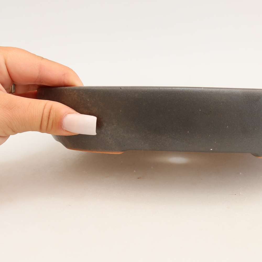 Ceramic bonsai pot, 22 x 17 x 4 cm, gray