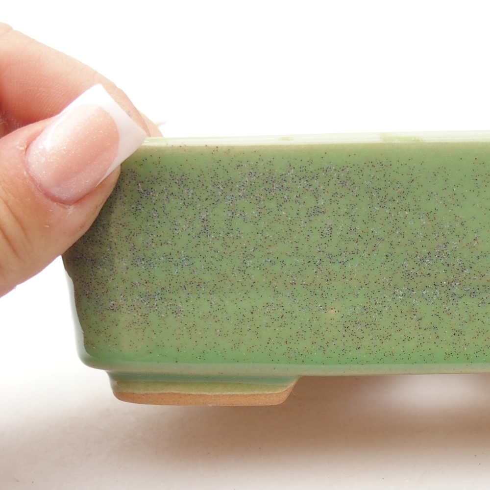 Ceramic bonsai bowl 14,5 x 10,5 x 4,5 cm, green