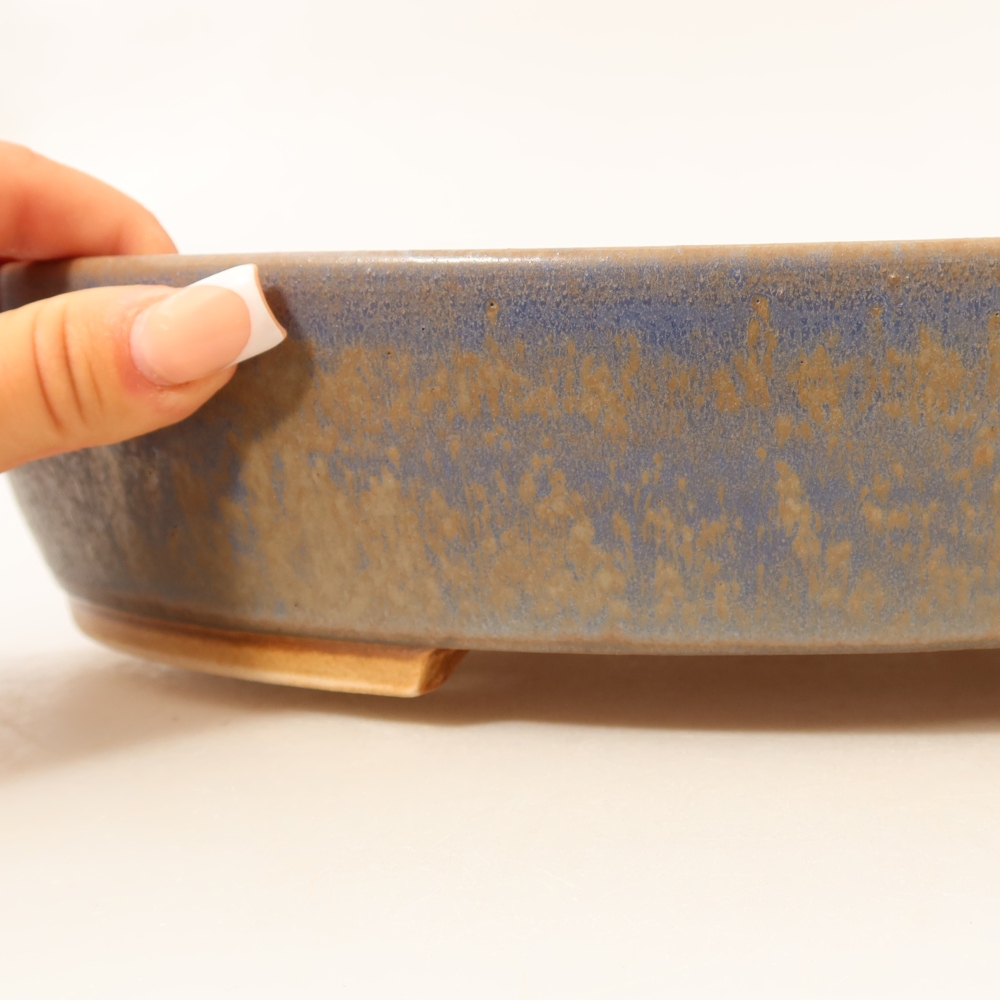 Ceramic bonsai bowl 31,5 x 27,5 x 6 cm, colour blue