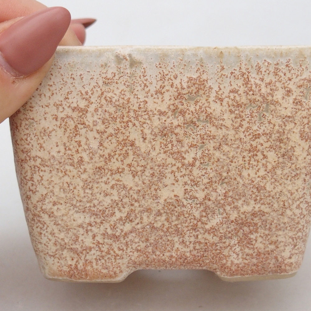 Ceramic bonsai bowl 8,5 x 8,5 x 6 cm, colour beige