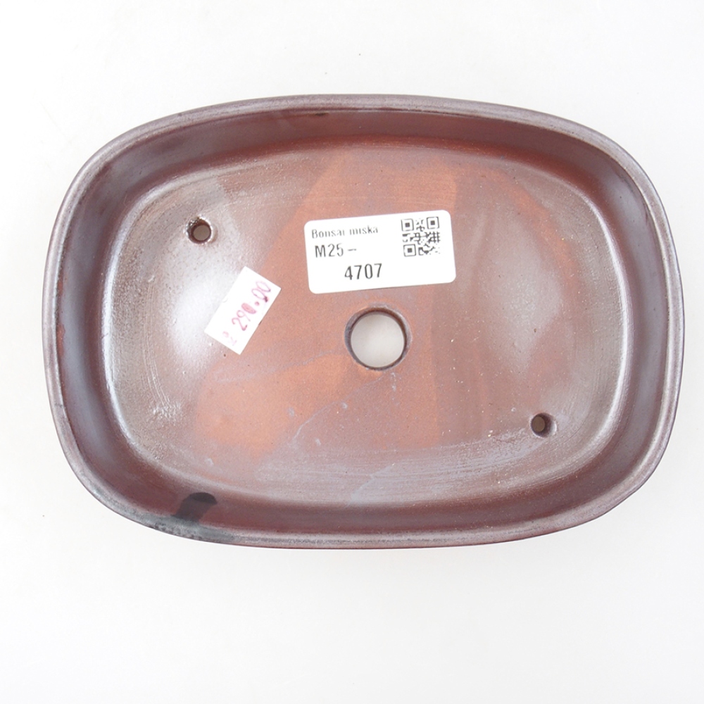 Ceramic bonsai bowl 16 x 11 x 3,5 cm, color brown