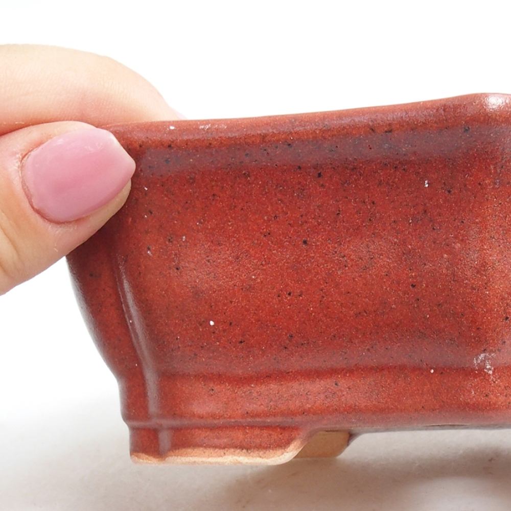Ceramic bonsai bowl 15,5 x 11,5 x 4,5 cm, color pink