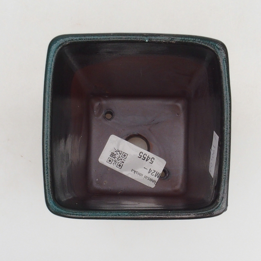 Ceramic bonsai bowl 9 x 9 x 11 cm, color green
