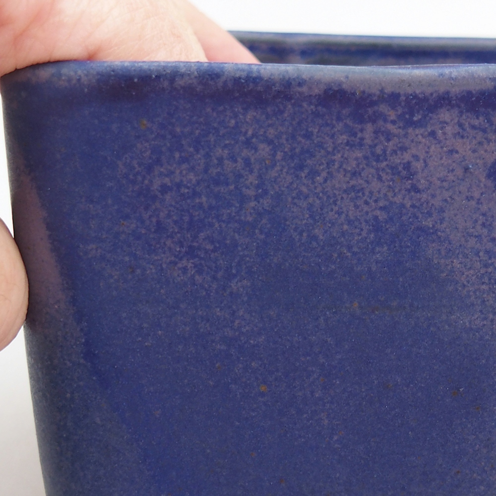 Ceramic bonsai bowl 10 x 10 x 8 cm, colour blue