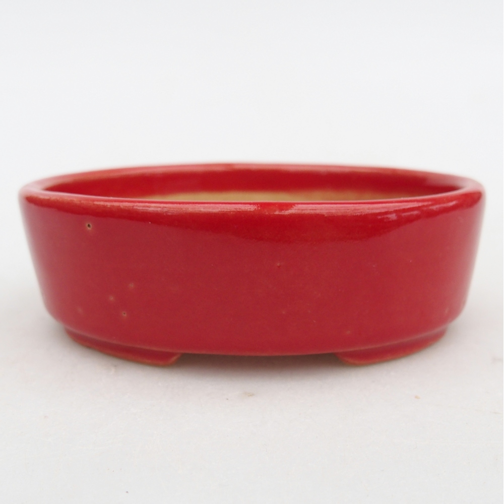 Ceramic bonsai bowl 9,5 x 8 x 3 cm, colour red