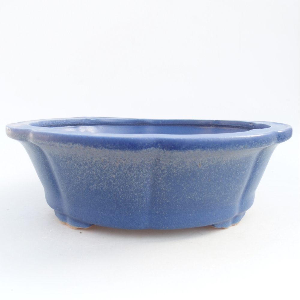 Ceramic bonsai bowl 26 x 26 x 8,5 cm, colour blue