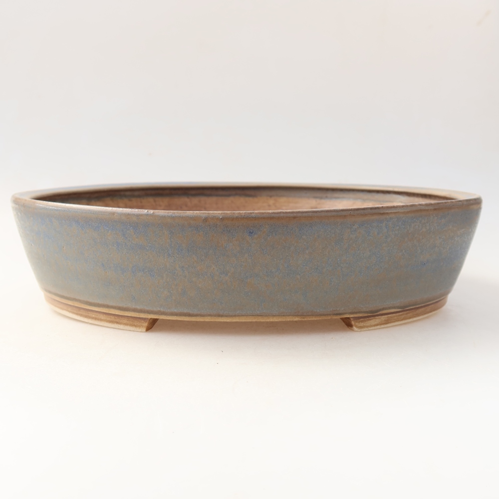 Ceramic bonsai pot, 27 x 24 x 6 cm, blue