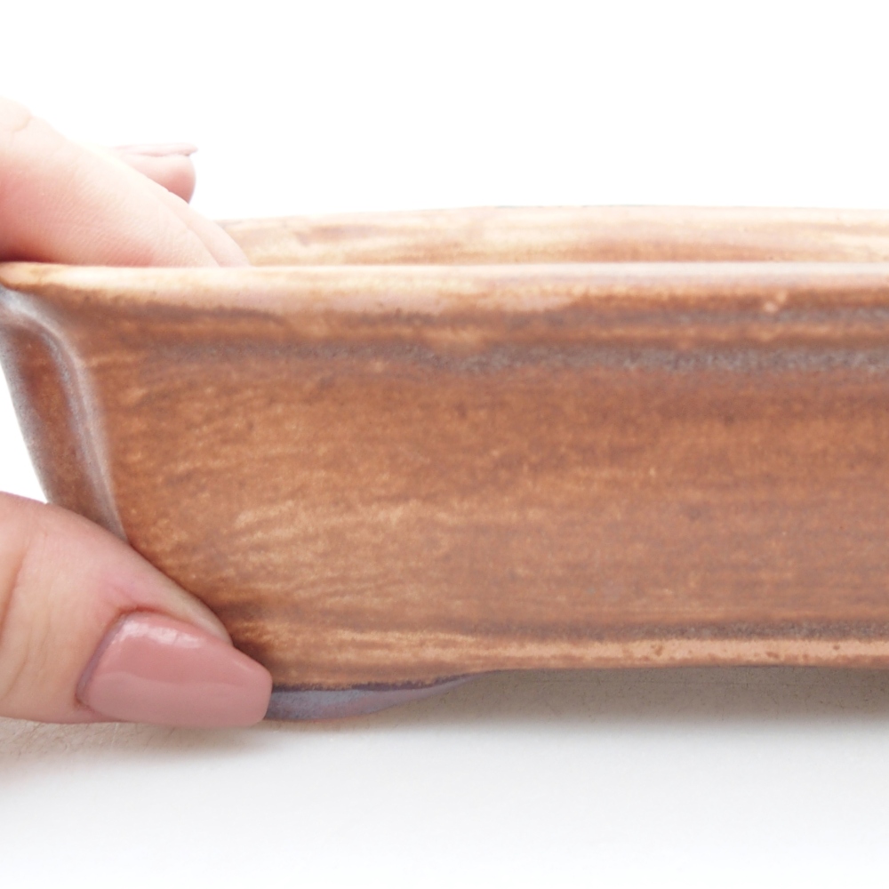 Ceramic bonsai bowl 15,5 x 12 x 4,5 cm, pink