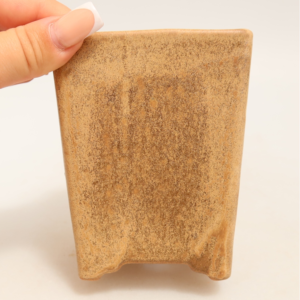 Ceramic bonsai pot, 9 x 9 x 11 cm, beige