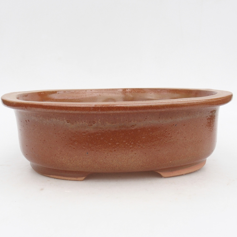 Ceramic bonsai bowl 26 x 22 x 8 cm, brown