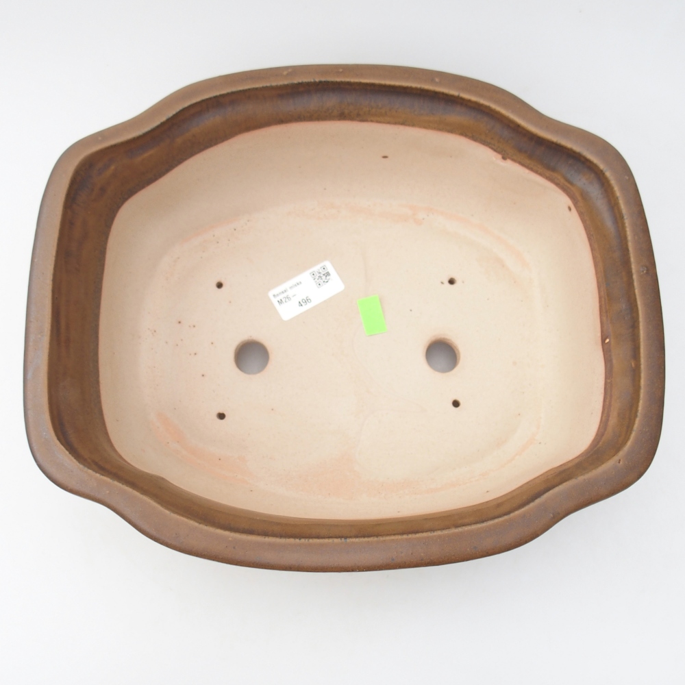 Ceramic bonsai bowl 30 x 25 x 10 cm, brown