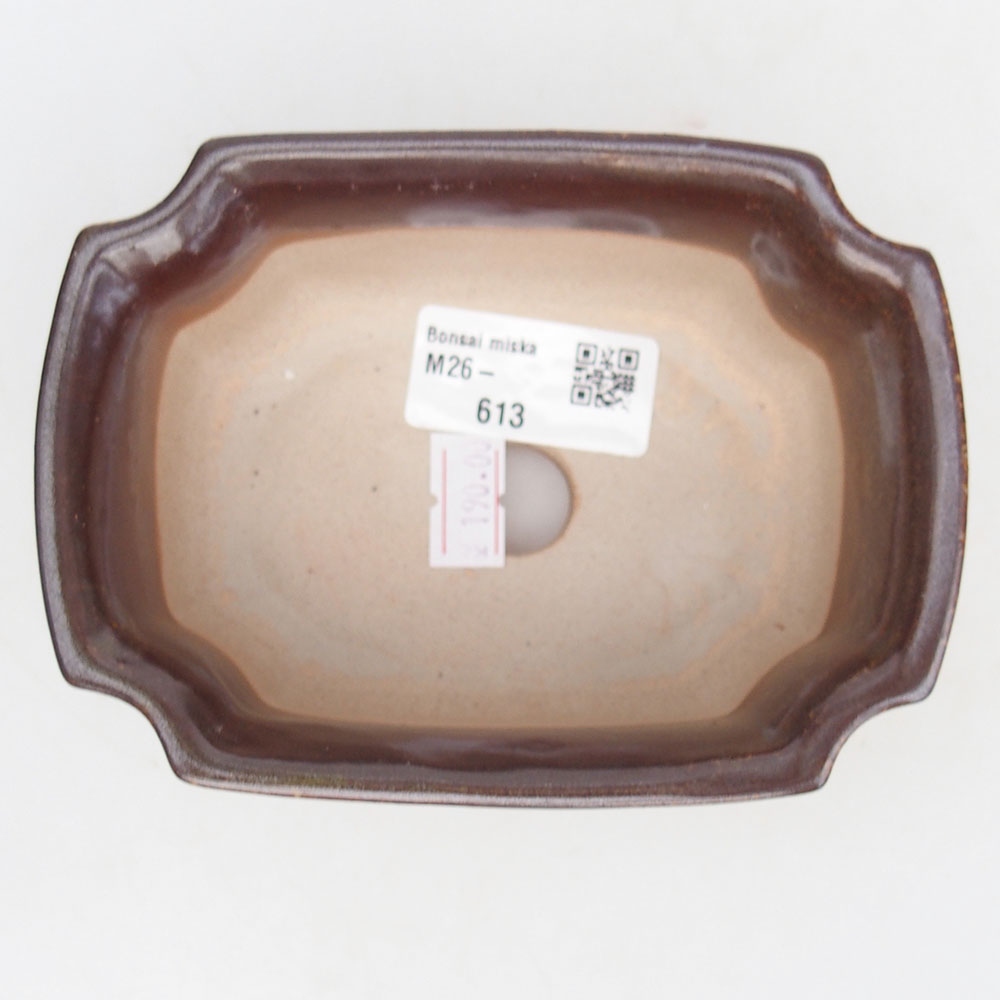 Ceramic bonsai bowl 12,5 x 9 x 5,5 cm, brown
